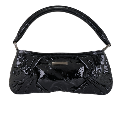 Soft Knot Sling, &pound;220, Handbags, Black, Patent Leather, Front view